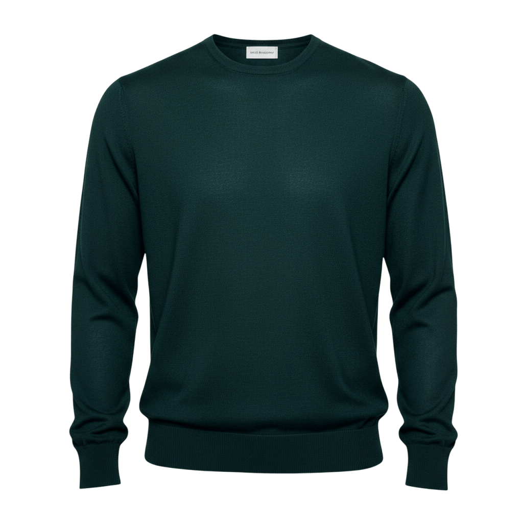 UNIT Hamburg - Never Laundry, Luxusmerino Tasmania, Rundhals, flaschengrün - Never Laundry