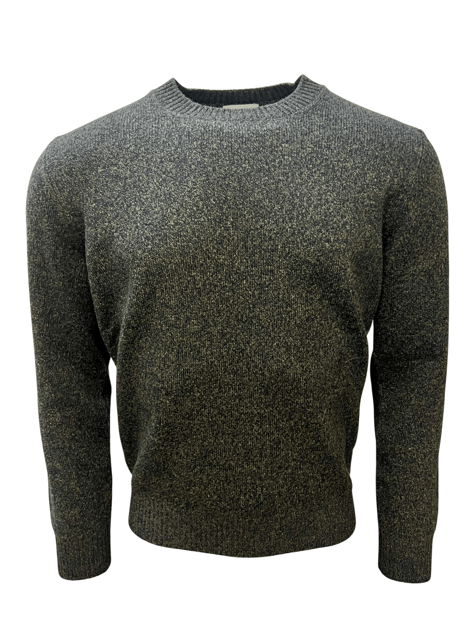 UNIT Hamburg - Never Laundry Merino Rundhals melange oliv - schwarz - Never Laundry