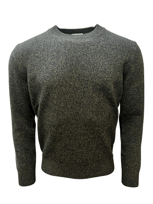 UNIT Hamburg - Never Laundry Merino Rundhals melange oliv - schwarz - Never Laundry