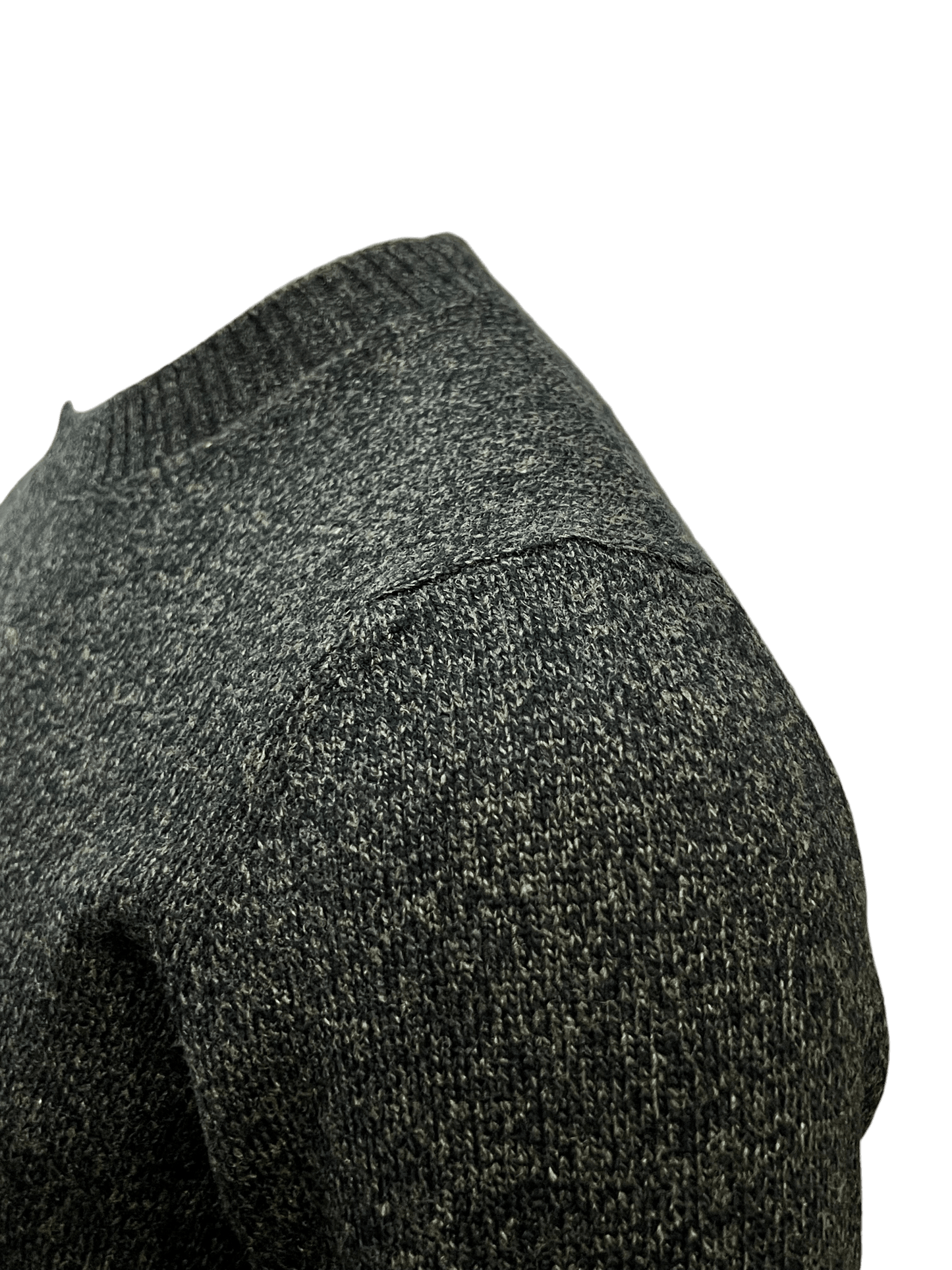 UNIT Hamburg - Never Laundry Merino Rundhals melange oliv - schwarz - Never Laundry