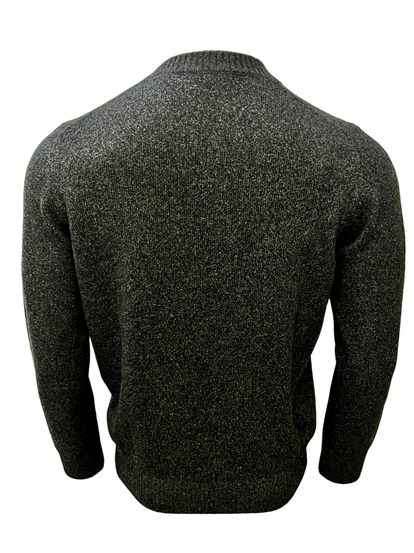 UNIT Hamburg - Never Laundry Merino Rundhals melange oliv - schwarz - Never Laundry