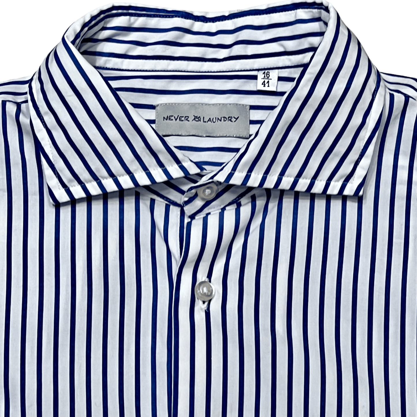 UNIT Hamburg - Never Laundry, Slim Fit, Baumwolle, dunkelblau - weiss gestreift - Never Laundry