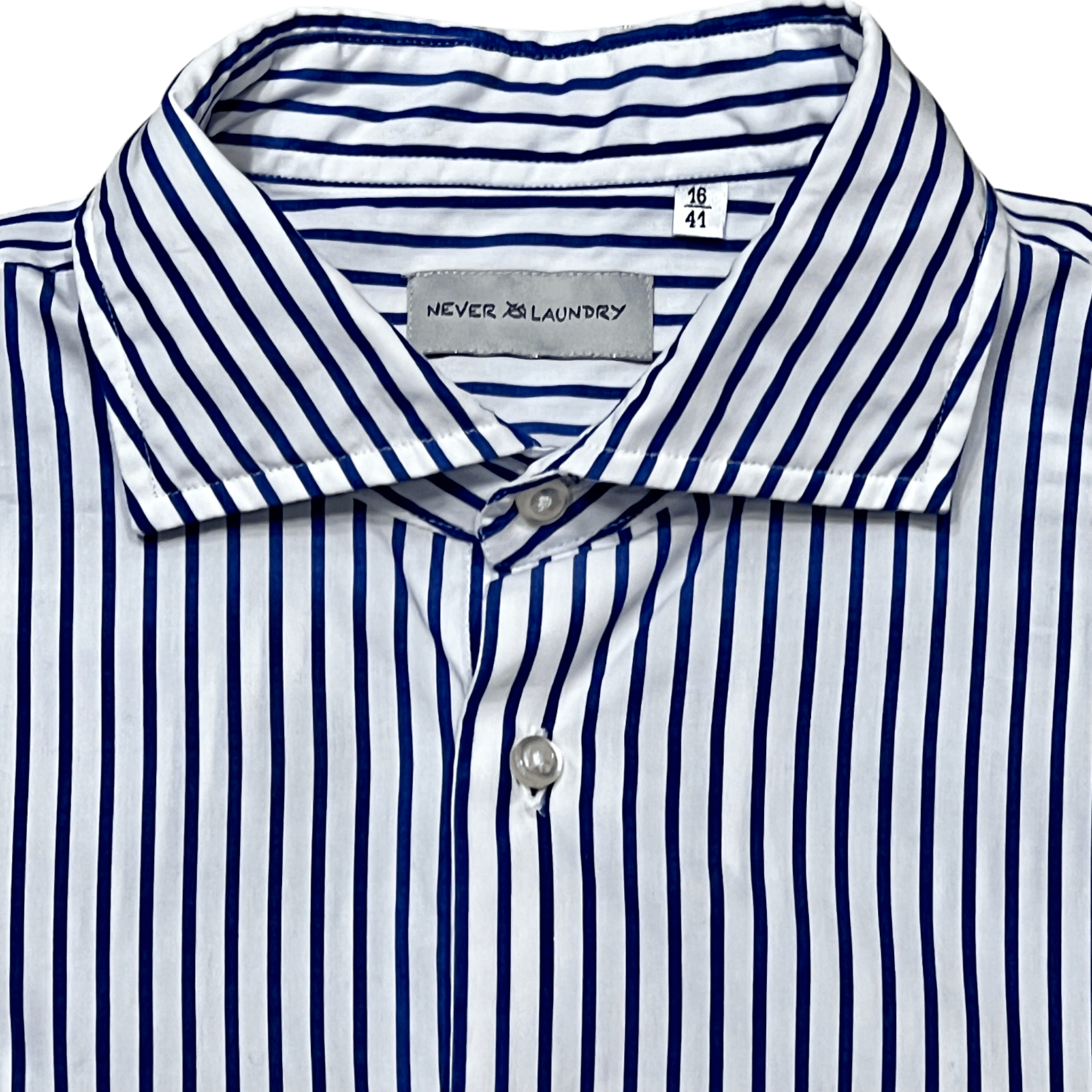 UNIT Hamburg - Never Laundry, Slim Fit, Baumwolle, dunkelblau - weiss gestreift - Never Laundry