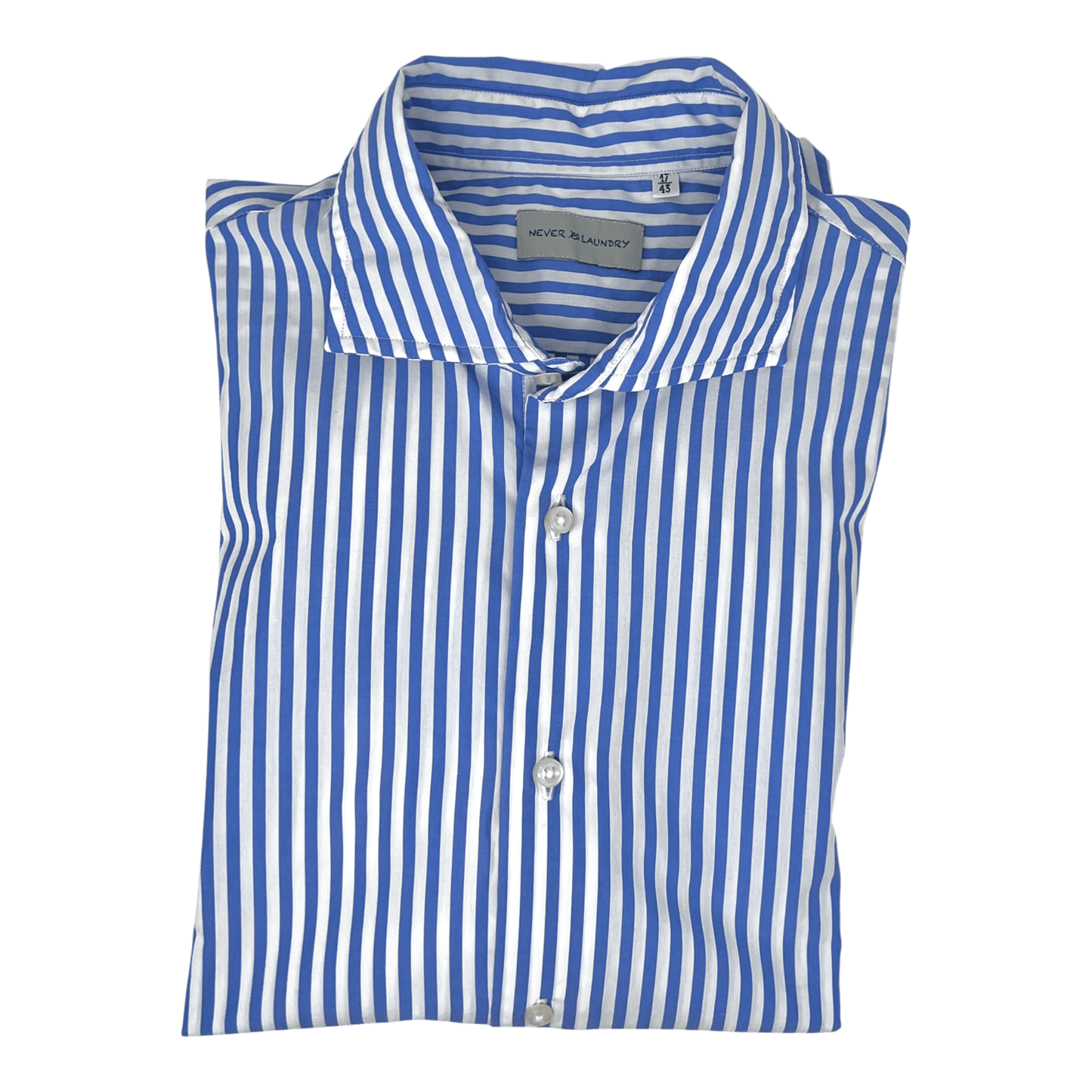 UNIT Hamburg - Never Laundry, Slim Fit, Baumwolle, weiß roylblau gestreift - Never Laundry