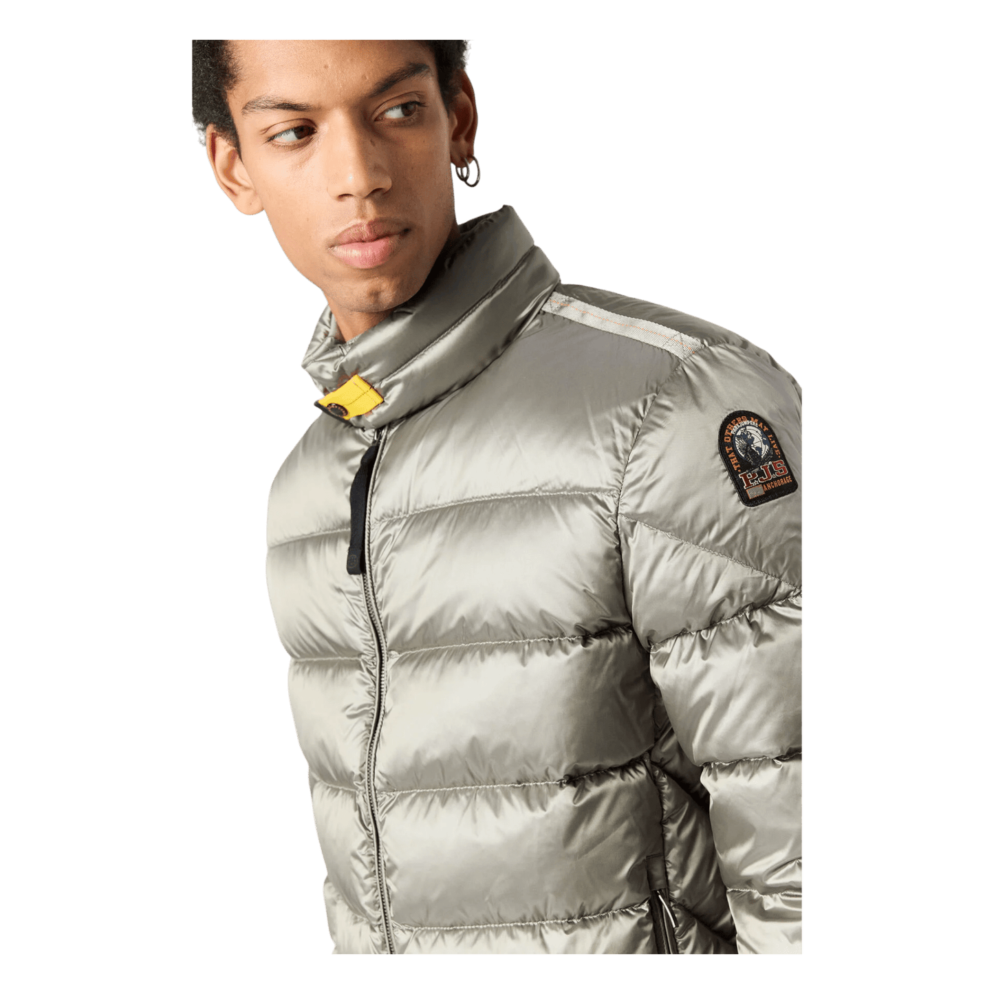 UNIT Hamburg - Parajumpers Dillon – Daunenjacke mit glänzendem Finish, grau mit salbei - Parajumpers