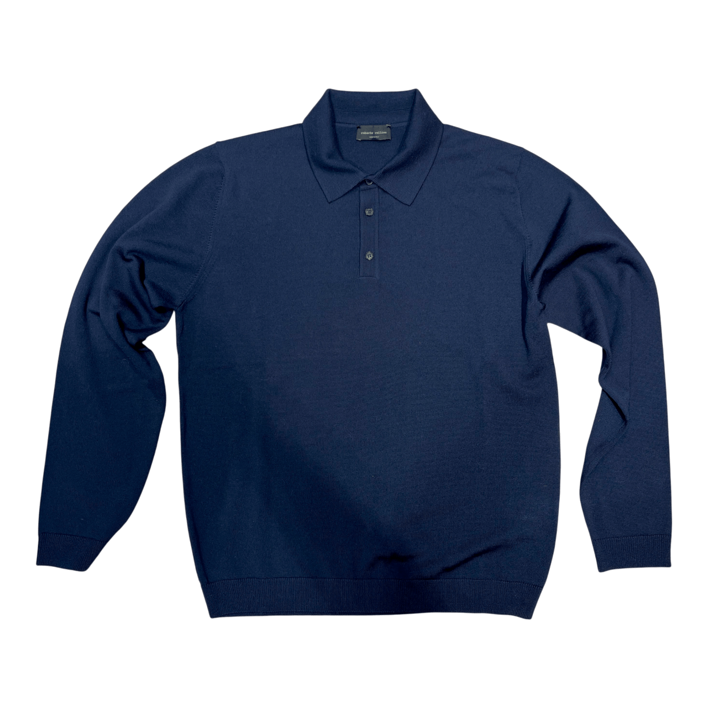 UNIT Hamburg - Roberto Collina Polo Strickhemd Herren – Langarm, dunkelblau - Roberto Collina