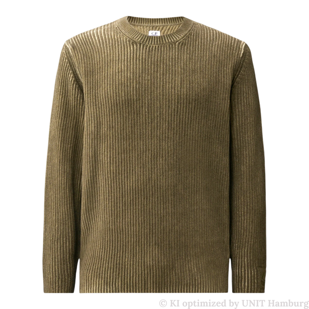 Watermarked - C.P. Company Chenille Pullover in Ivy Green aus Baumwolle