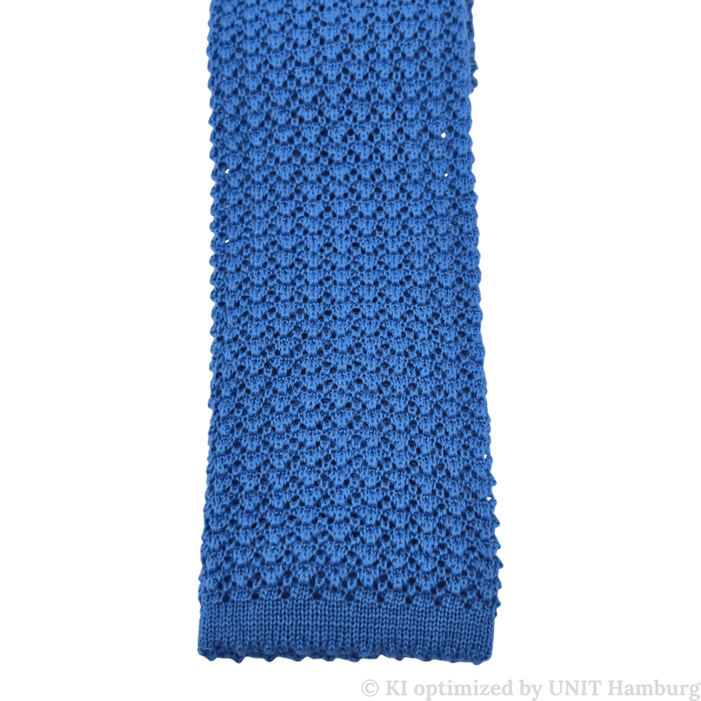 Watermarked - Ascot, Wollstrickkrawatte, stahlblau