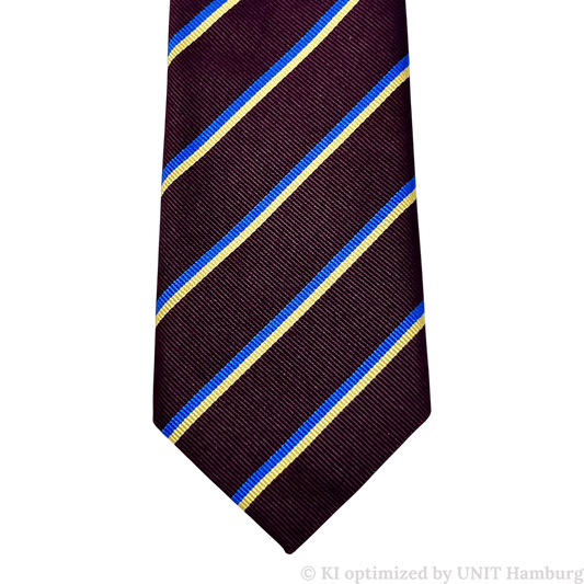 Watermarked - Ascot, Seidenkrawatte, Streifen, bordeaux-gelb-blau