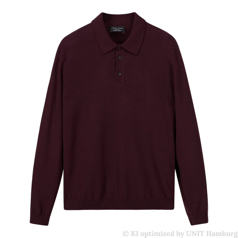 Watermarked - Roberto Collina Poloshirt aus Merinowolle, dunkles Rot