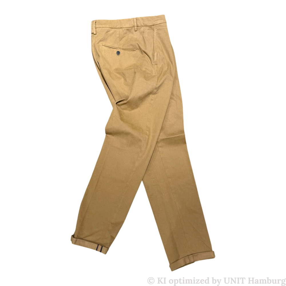 Watermarked - Never Laundry, Chino dunkelbeige mit Bundfalte