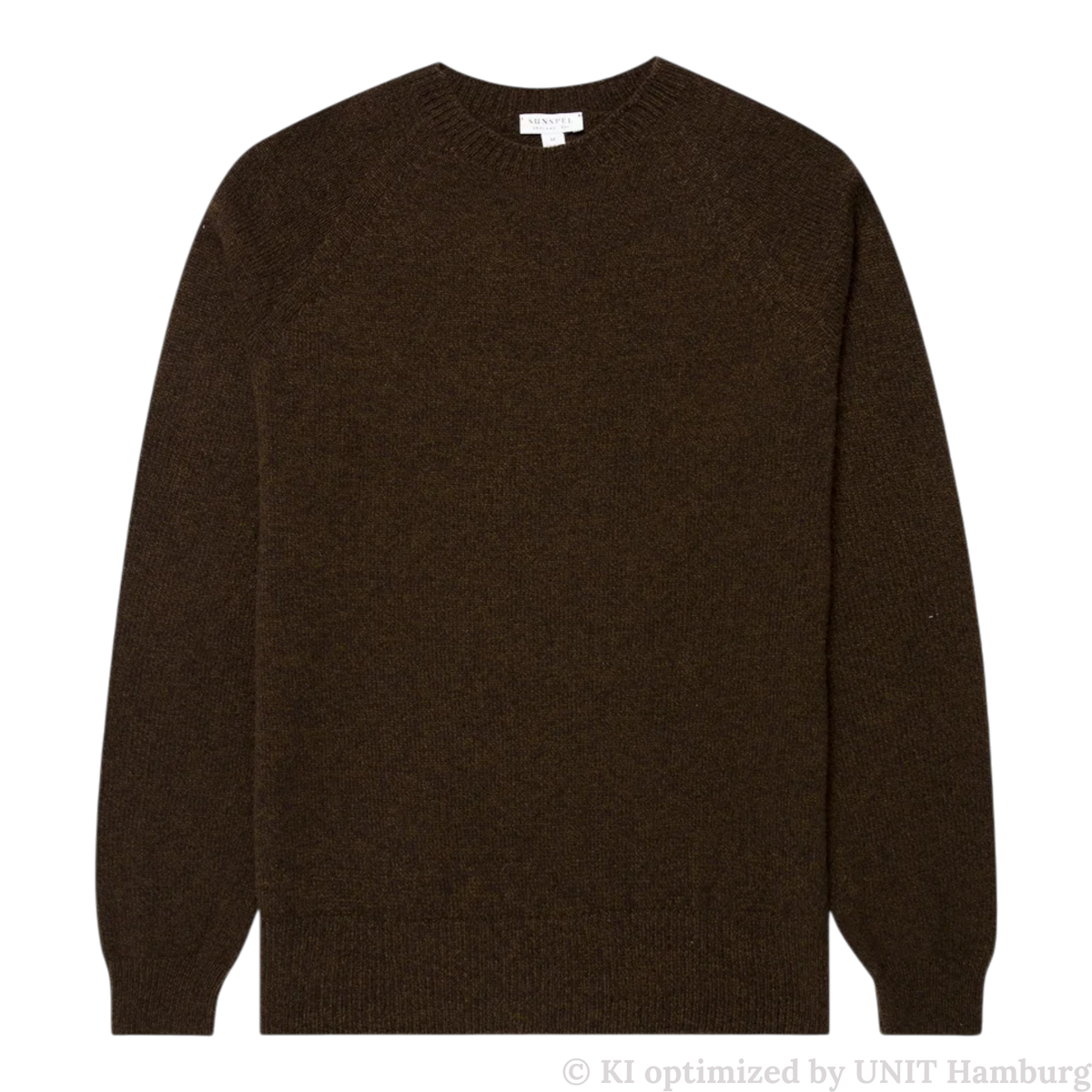 Watermarked - Sunspel Lambswool Crew Neck Loden Twist, grün