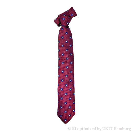 Watermarked - Ascot, Krawatte, reine Seide rot mit blau