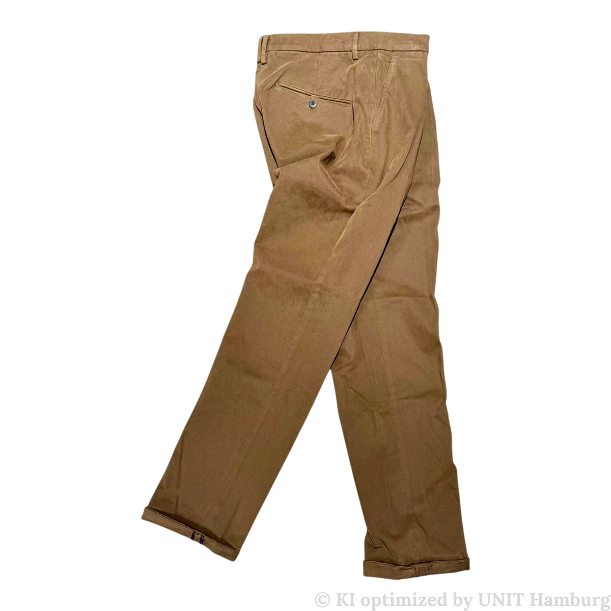 Watermarked - Never Laundry Chino dunkelbeige mit Bundfalte