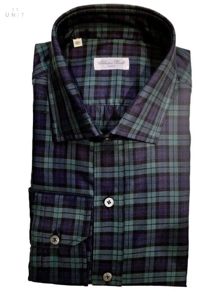 Salvatore Piccolo, Blackwatch shirt, navy/green - UNIT Hamburg