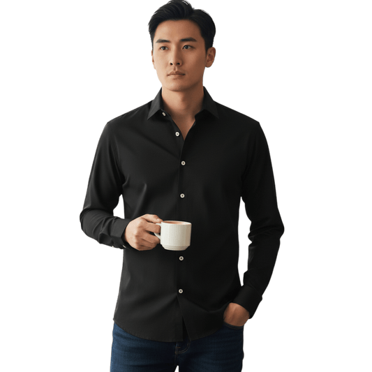 UNIT Hamburg - Sonrisa, das feine Jerseyhemd, schwarz - Sonrisa