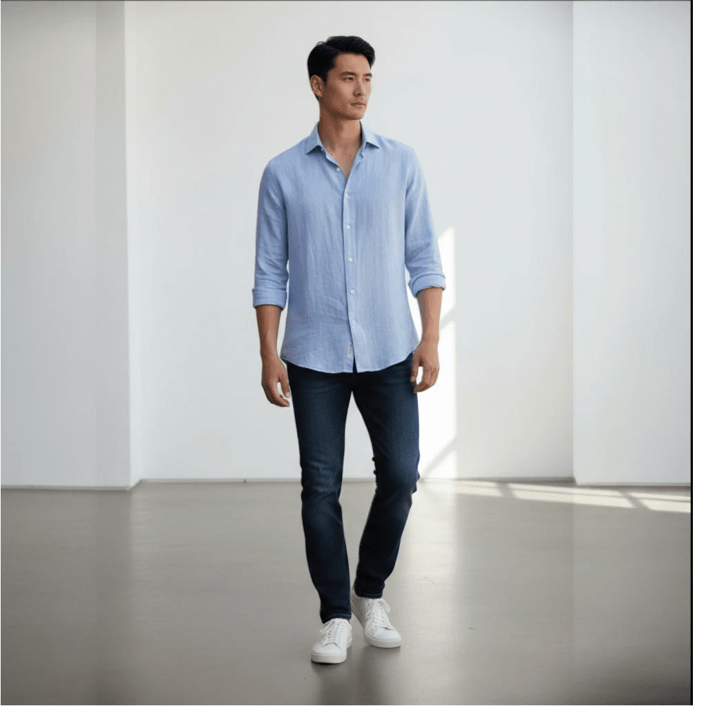 UNIT Hamburg - Sonrisa Leinenhemd, Fine Linen, hellblau - Sonrisa