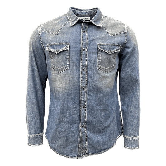 THE.NIM STANDARD, Western Shirt, Regular Fit, Medium Blue - UNIT Hamburg