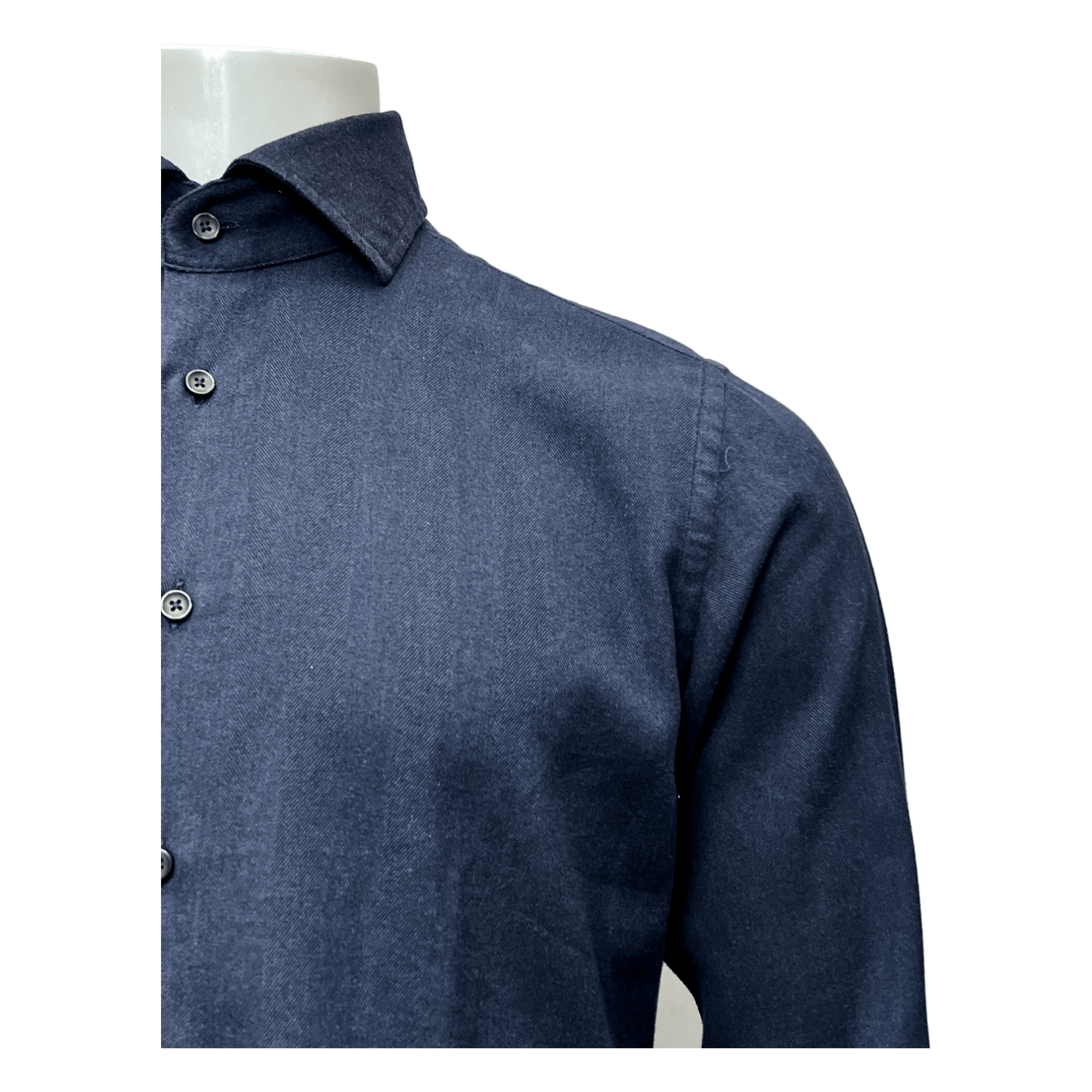 Xacus, gewaschener Flanell, Baumwolle mit Lyocell, navy - UNIT Hamburg