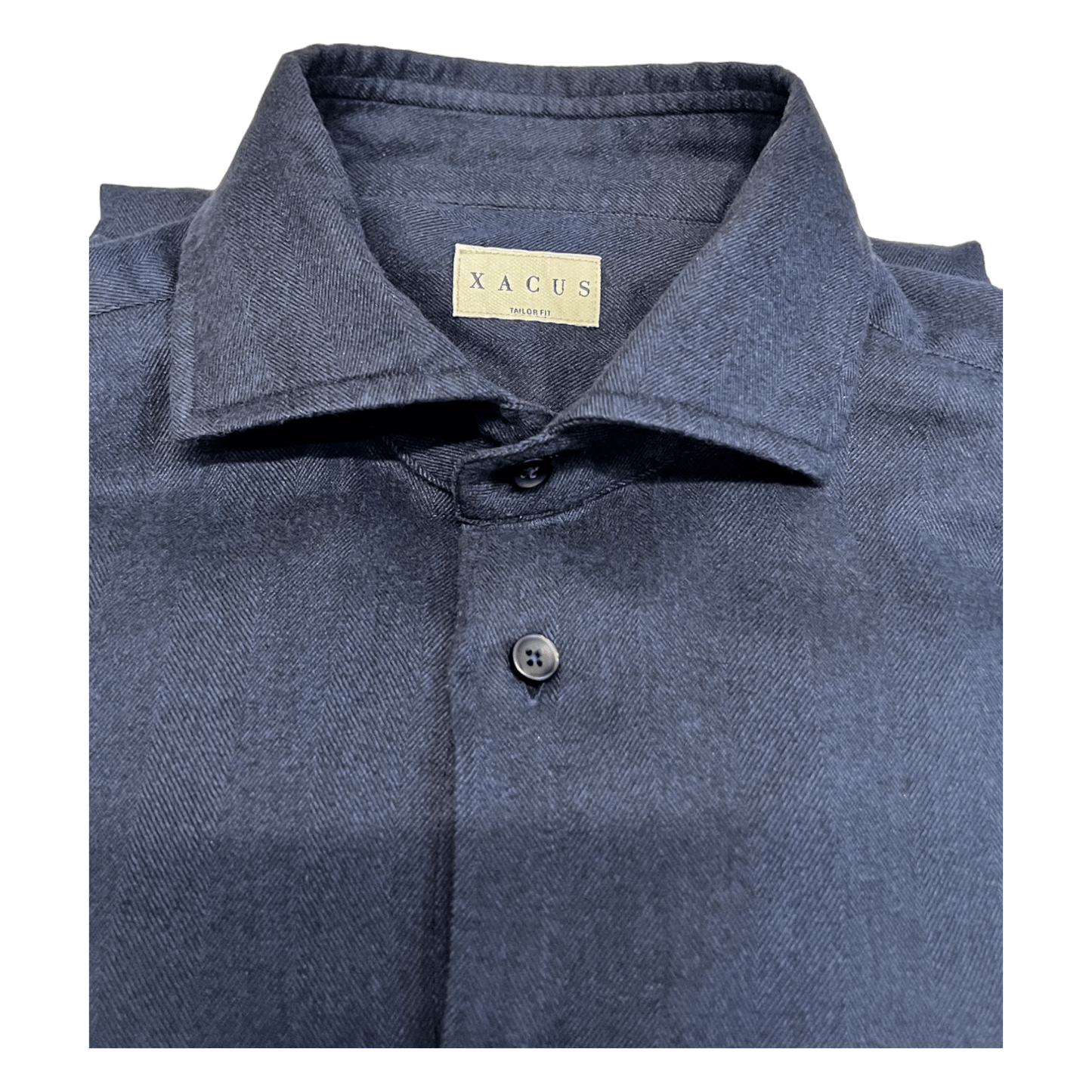 Xacus, gewaschener Flanell, Baumwolle mit Lyocell, navy - UNIT Hamburg