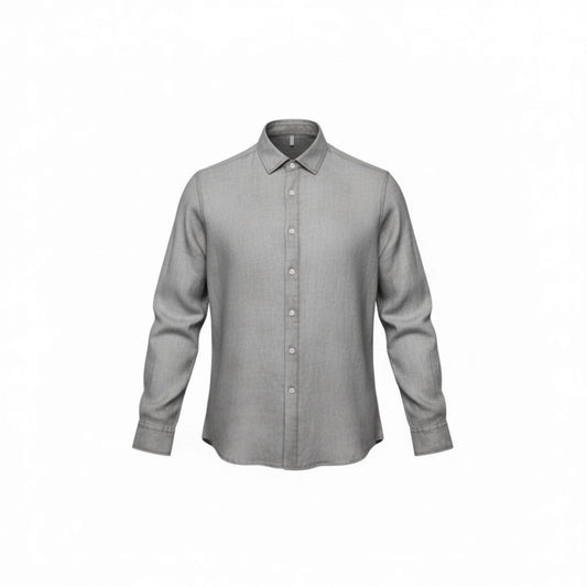 UNIT Hamburg - XACUS Leinenhemd Grau mit G_PWDR - Färbung, grau - Xacus