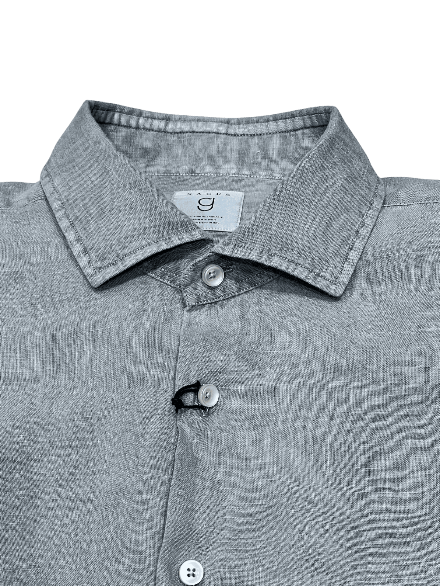 UNIT Hamburg - XACUS Leinenhemd Grau mit G_PWDR - Färbung, grau - Xacus