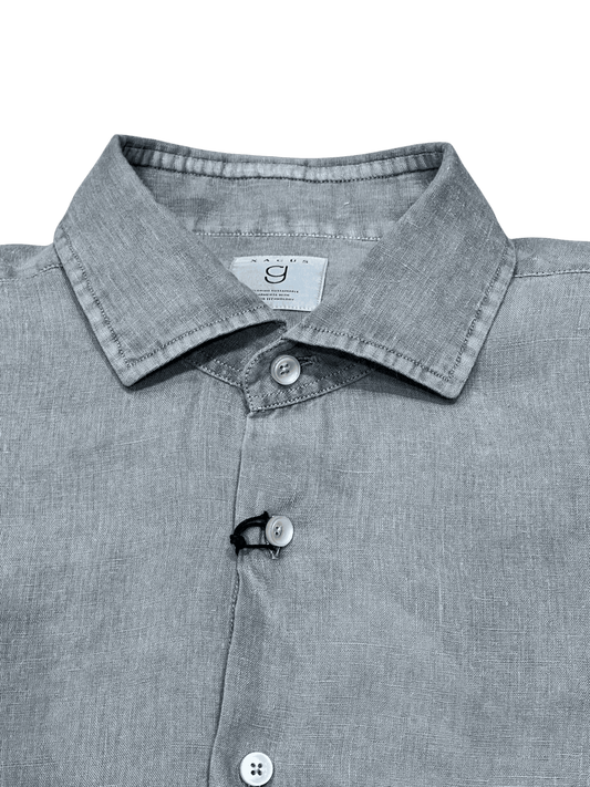 UNIT Hamburg - XACUS Leinenhemd Grau mit G_PWDR - Färbung, grau - Xacus
