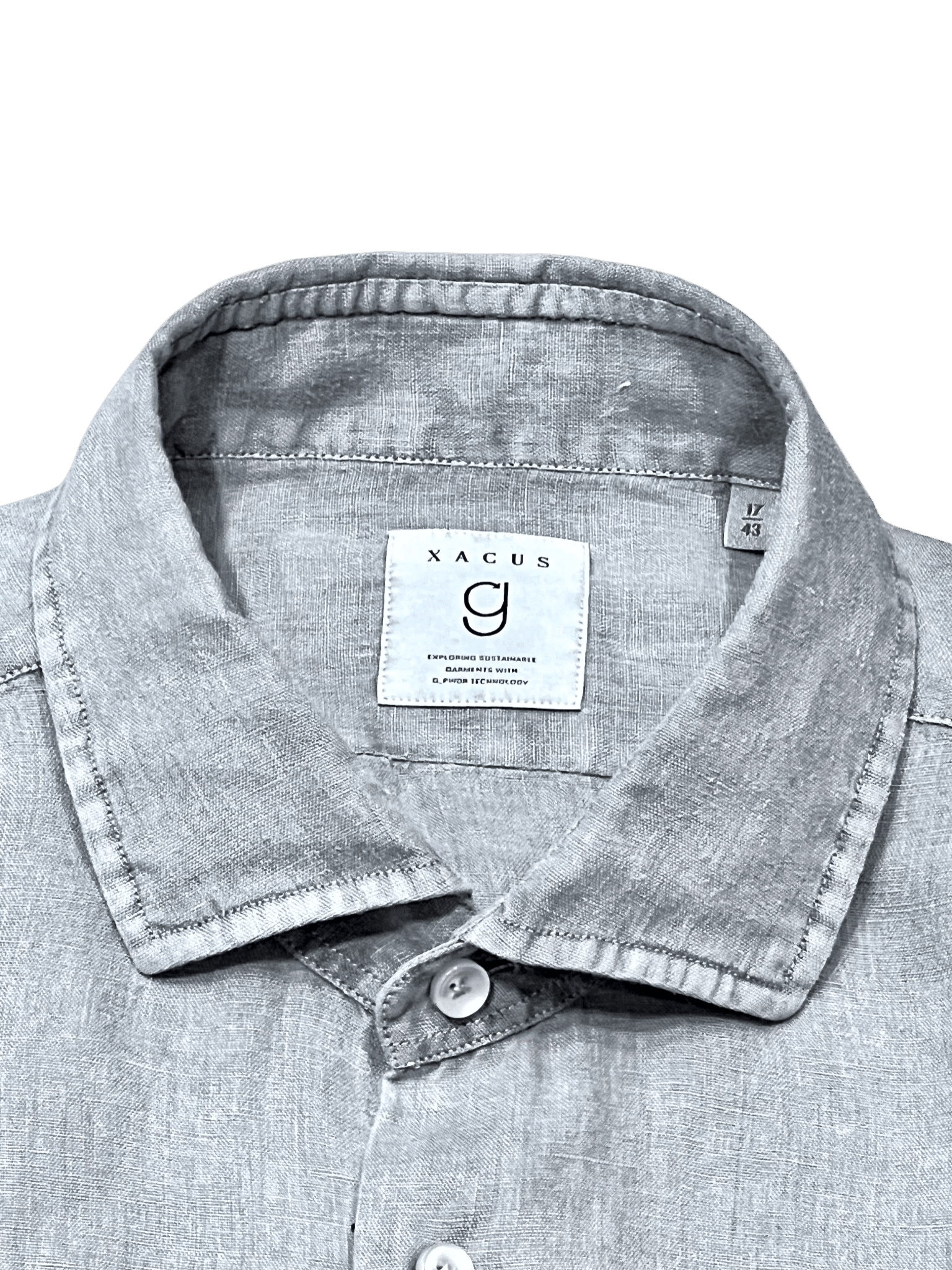 UNIT Hamburg - XACUS Leinenhemd Grau mit G_PWDR - Färbung, grau - Xacus