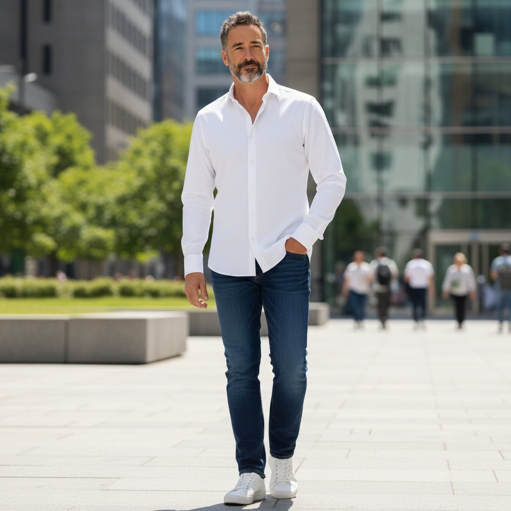 UNIT Hamburg - Xacus Seersucker Hemd Weiß – Made in Italy - Xacus