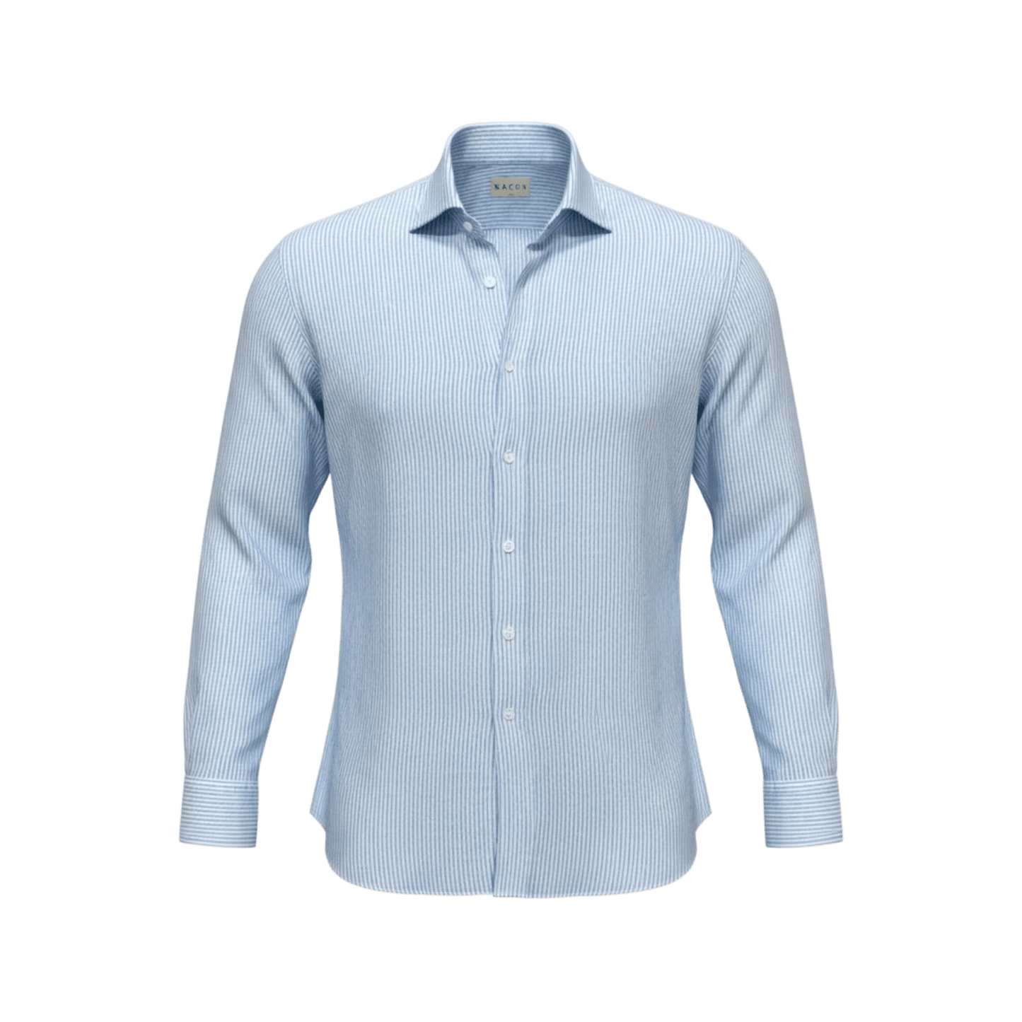 UNIT Hamburg - Xacus, Washed Linen Stripe, hellblau auf Weiß - Xacus